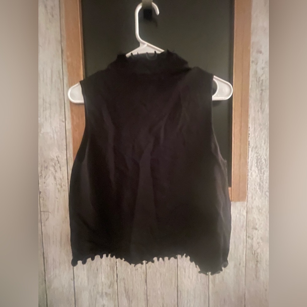 Zara Black Sleeveless Classic Pullover Womens Blouse Top Size Large